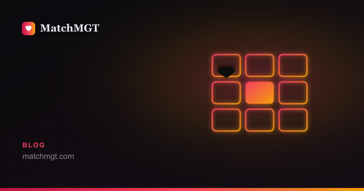 Illustration of Tinder matches organized into profile cards inside an app